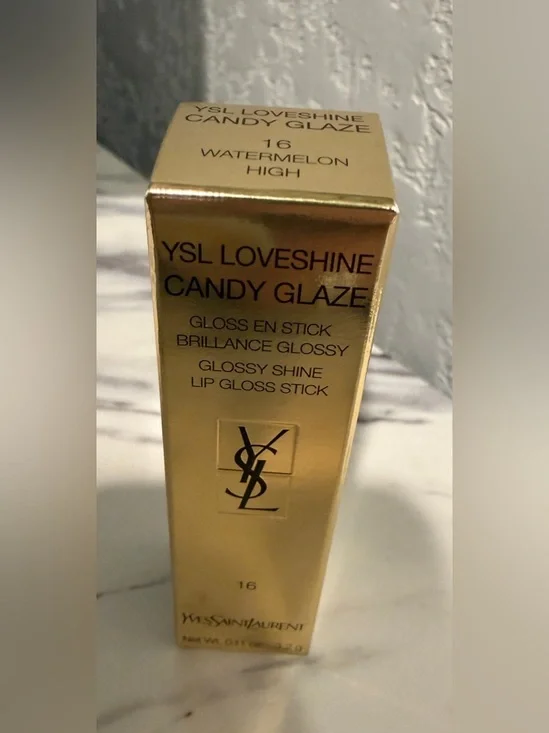 YSL Loveshine Candy Glaze Lip Gloss Stick 16 Watermelon High NIB Full Size - Picture 5 of 10